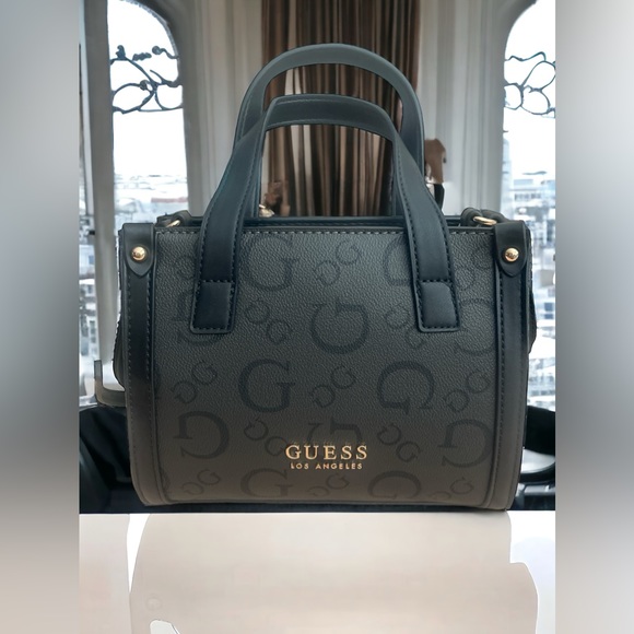 Guess Handbags - Guess Logo Carryall Purse Tote Bag Color-Coal